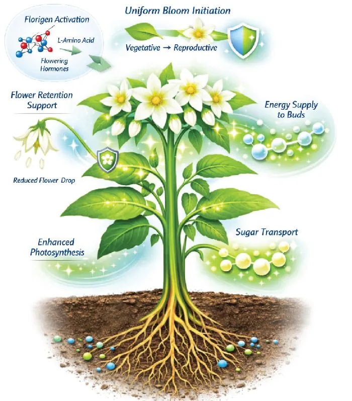 Diagram of BCN Flower's mode of action